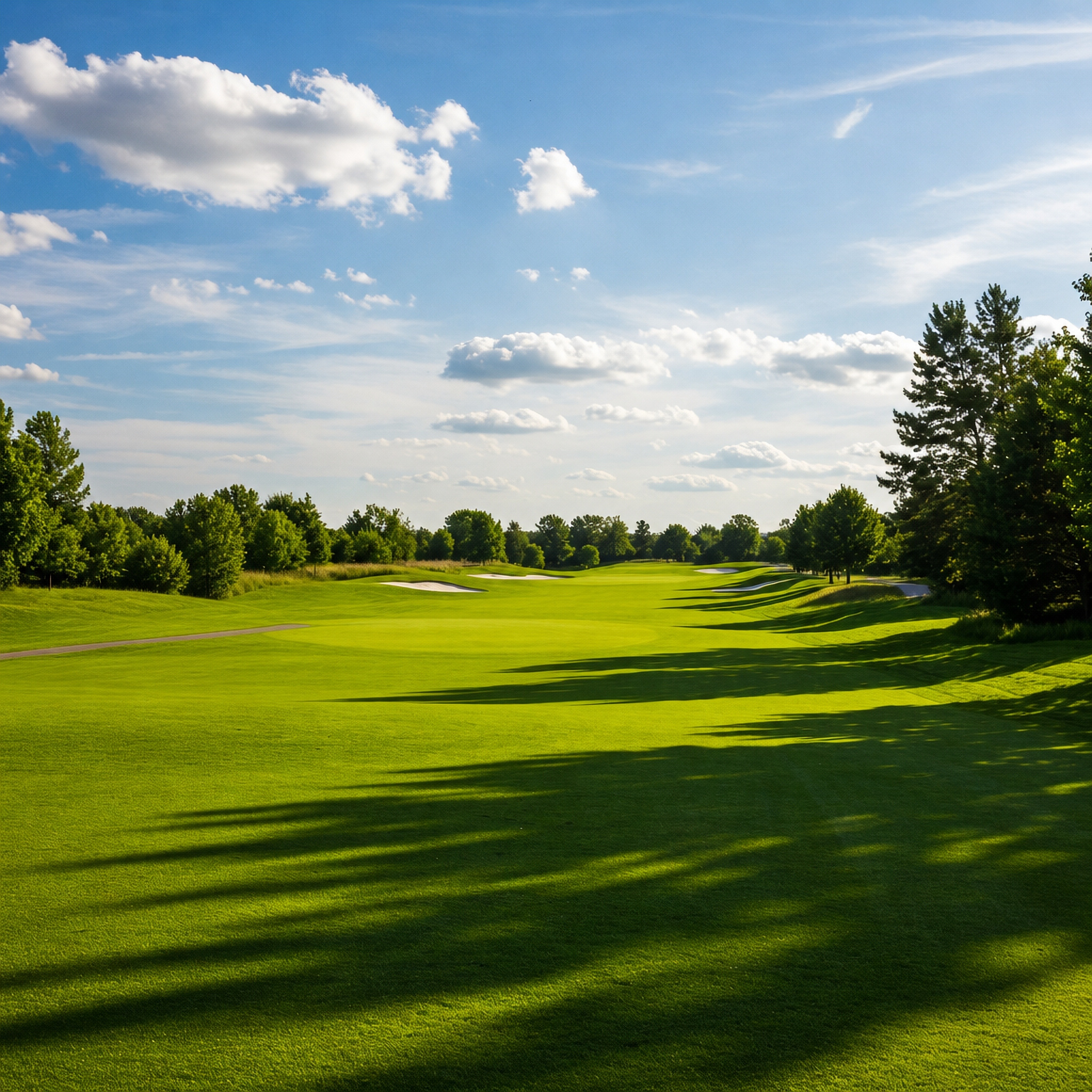 Open fairway and mature trees